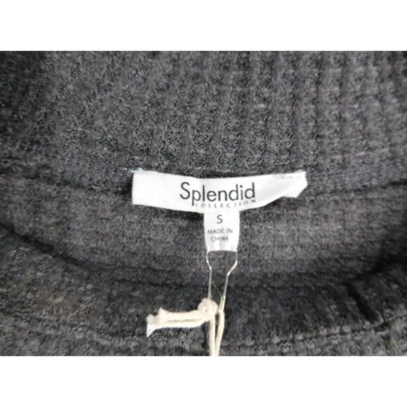 NEW Splendid Collection Grey Waffle knit Crop Sweater size SMALL - Picture 4 of 6